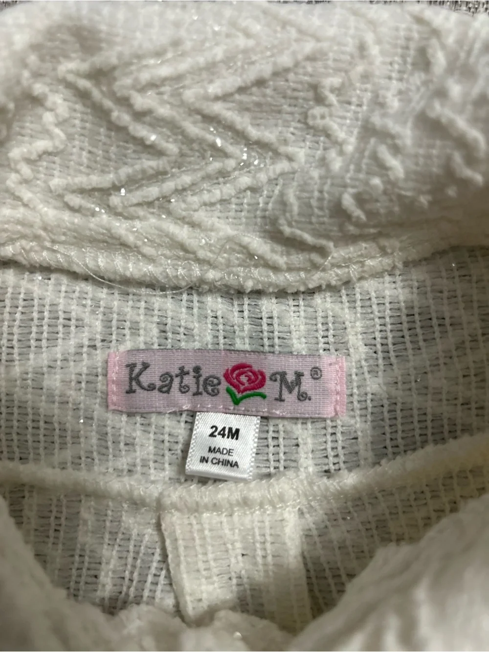 Katie May Girls' Cream Textured A-Line Pea Coat Size 24M